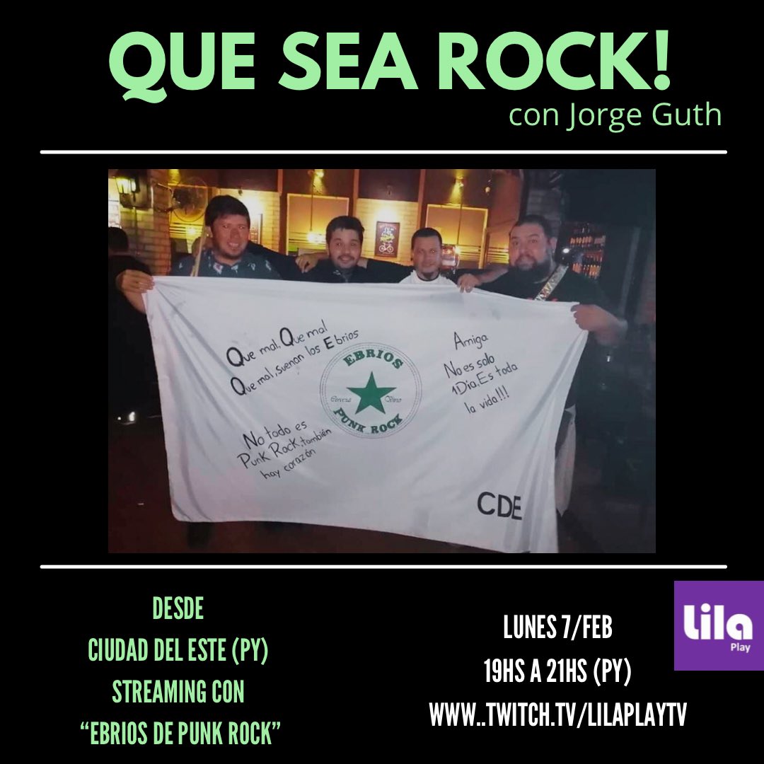 QueSeaRockPy1's tweet photo. 🎸Volvimos‼️ Hoy todo el #rock en #streaming vía #twicth por @LilaPlay1 🤘 Nos vimos desde las 19hs⏰
#espaciorock #rocknacional #rockinternacional #twitchrock https://t.co/CliHn7TzB7