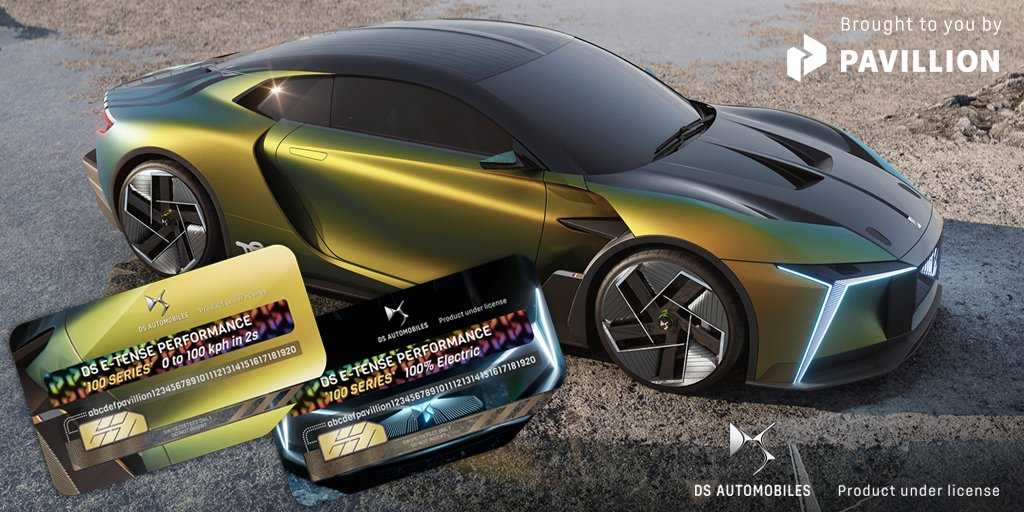 Pavillionhub's tweet photo. We're excited to be working with @DS_Official to bring their #ABBFormulaE derived technology into the #Metaverse 👊

Head to 👇
https://t.co/lKsMMrtcMo
To get your limited edition #DSETENSEPERFORMANCE vehicles

Buckle up for cross-game #BlockchainGaming 
#RaceHub
#DSautomobiles https://t.co/ljp9i8LuwL