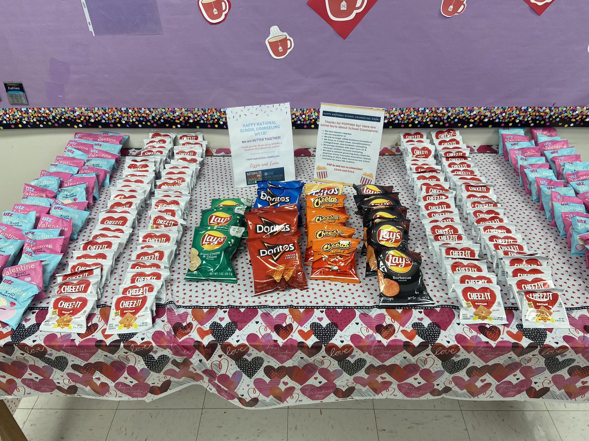 Happy School Counseling Week! <a href="/lizziefknapp/">Lizzie Knapp</a> and I are so excited to celebrate this week! Because we think our staff is “salt” of the earth, we treated them to some salty treats and facts about school counselors this morning! Stay tuned for more celebrations!