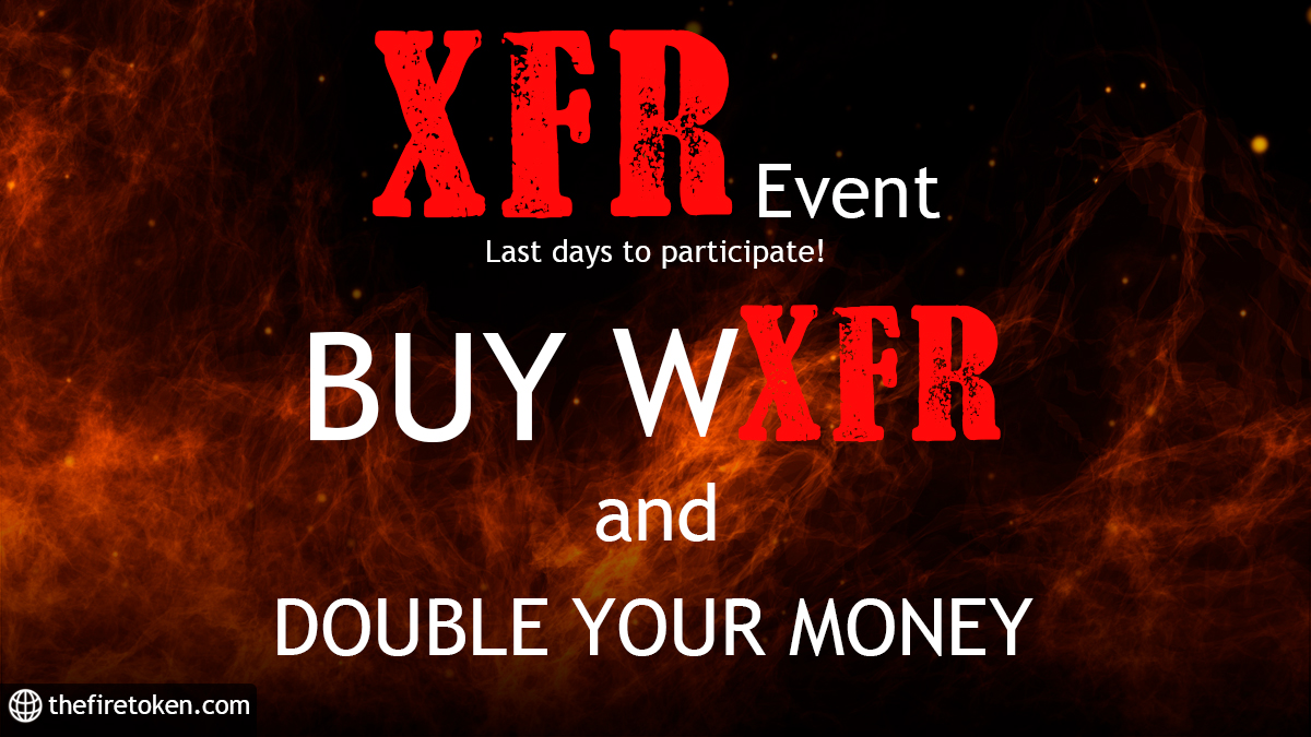 Last days to participate!🚨

Double your money now with our event!😮

Top 10 biggest purchases of wXFR done between 1/25/2022 - 2/8/2022 will be doubled by our team as a reward🔥

You can buy wXFR in PancakeSwap: bit.ly/3tZmqaj

Don't miss this opportunity😉