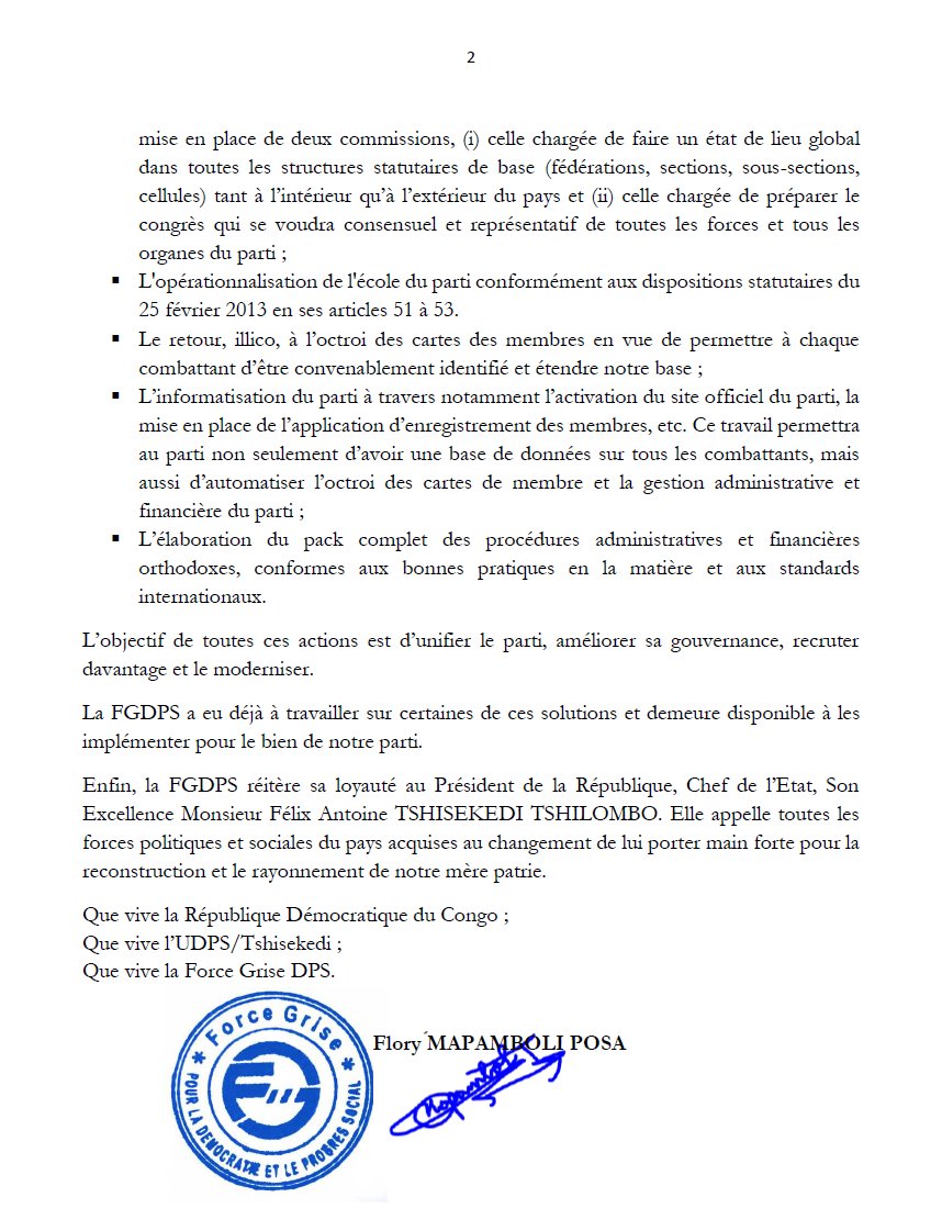 EddyMwela's tweet photo. Le communiqué #Force_grise @FG_dps sur la situation qui a prévalu à L'#UDPS. Bonne lecture. https://t.co/2fQ5fzBv8v