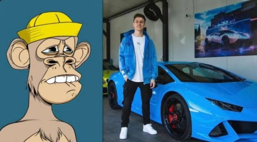 teknoobu's tweet photo. Bir YouTuber görseldeki NFT'yi alabilmek için lamborghini arabasını sattı. https://t.co/aPWzM7e8nR