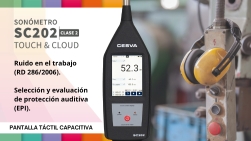cesva's tweet photo. Sonómetro SC202 Clase 2: Para medir la exposicion al ruido laboral en el puesto de trabajo de manera fácil e intuitiva. https://t.co/YG8FLUTvs6
#CESVA #sonometro #acustica #ruido #prevención #riesgoslaborales #trabajo https://t.co/irhJfkLfH3