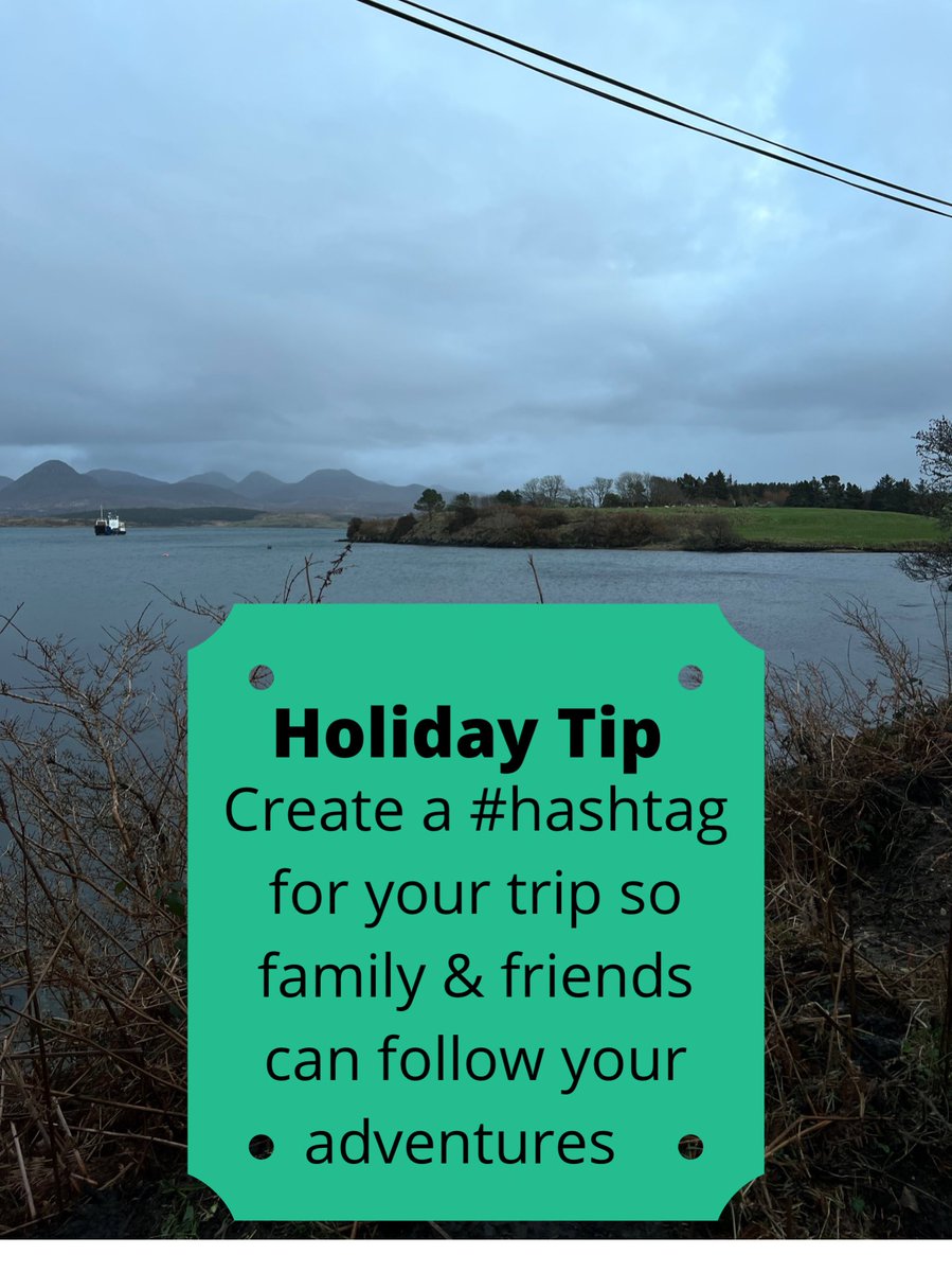 ColleenTravel1's tweet photo. A Monday tip..create a #hashtag for your trip so family & friends can follow your adventures. #colleentravel #mondaytip #visitingireland https://t.co/7fsLUb31U6