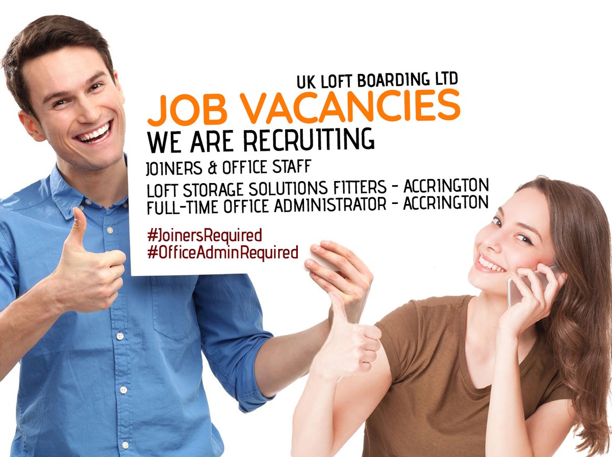 Job Vacancies - Accrington BB5
Loft storage solution installers &amp; Office Admin
Full time position - Immediate start - Full training
Pension - Good holidays - Mon to Fri
Apply today ---> shorturl.at/adBJX