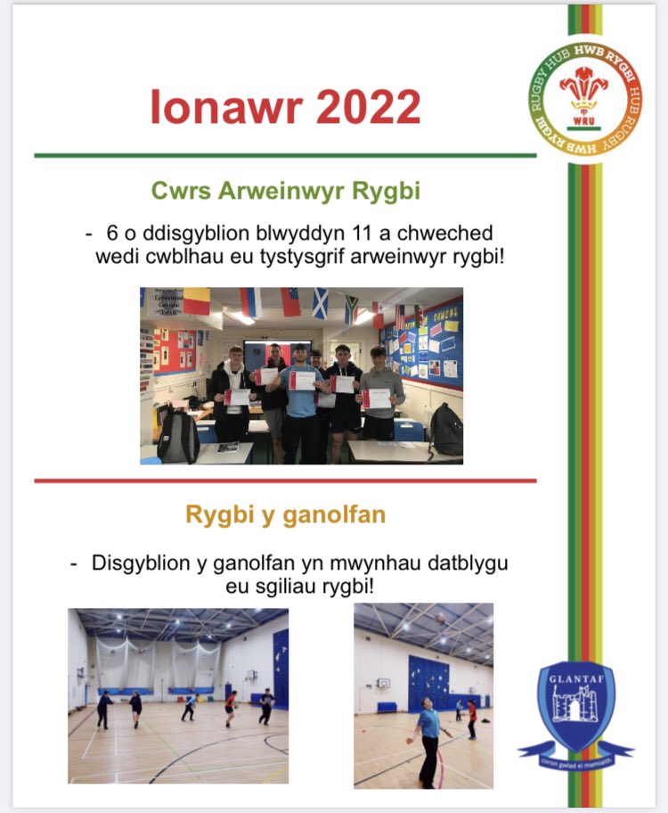 Rhai o uchafbwyntiau rygbi mis Ionawr 2022! <a href="/RygbiGlantaf/">Rygbi Glantaf</a>