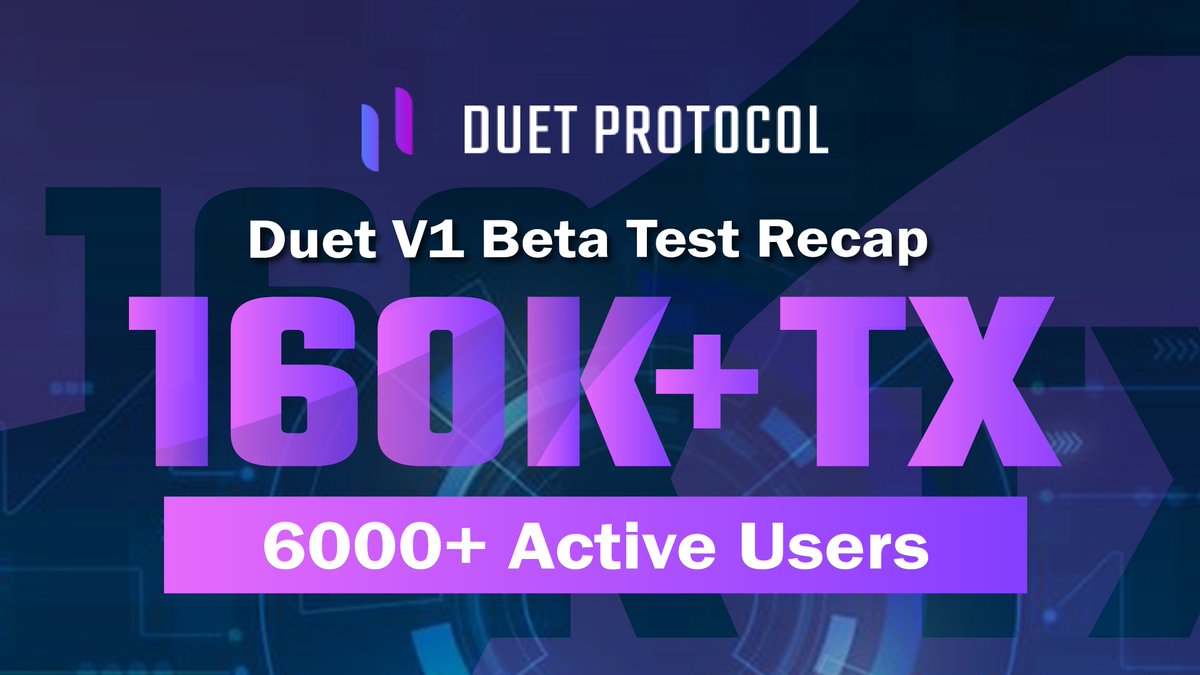duetprotocol's tweet image. We are glad to announce that the Duet Protocol v.1.0 beta public test has been successfully completed 🔥🔥🔥

We have got some fabulous results from the beta test. Following are some of the stunning analytics we have gathered from the test: 👇🏽

A thread 🧵 ⏬

#DeFi #Duet #web3