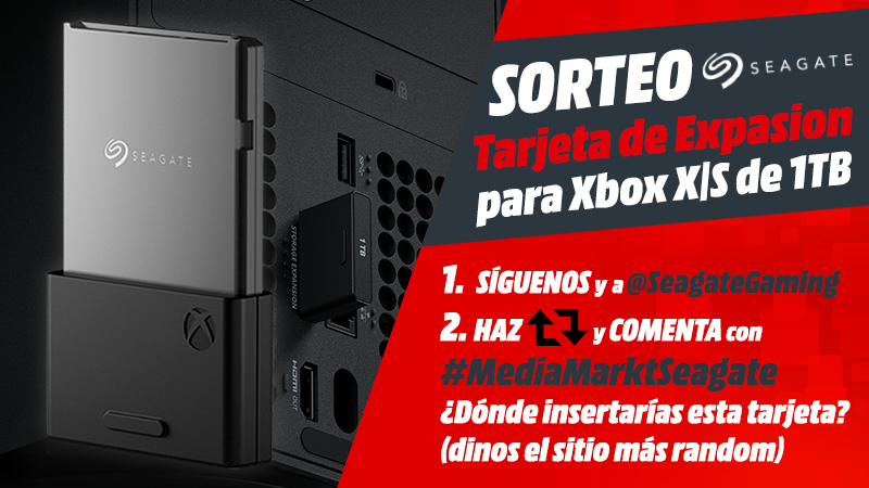 MediaMarktGames's tweet photo. 🔥 𝗦𝗢𝗥𝗧𝗘𝗔𝗠𝗢𝗦 una tarjeta de expansión de almacenamiento @Seagate de 1TB para tu #Xbox Series X|S 🔥

1⃣ Síguenos y a @seagategaming

2⃣ Dale RETWEET y comenta con #MediaMarktSeagate  ¿Dónde insertarías esta tarjeta? (dinos el sitio más random)

⏰#SORTEO hasta el 9/2 🍀 https://t.co/hLhKkUIEpX