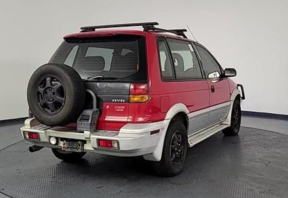 Classic_Clunker's tweet photo. As @ThePollitt calls it, here's my #riskyclick - 1995 #Mitsubishi #RVR auto 4wd used import with 148,000 KMs and "mechanical issues" https://t.co/Qd80Xqe5Yt