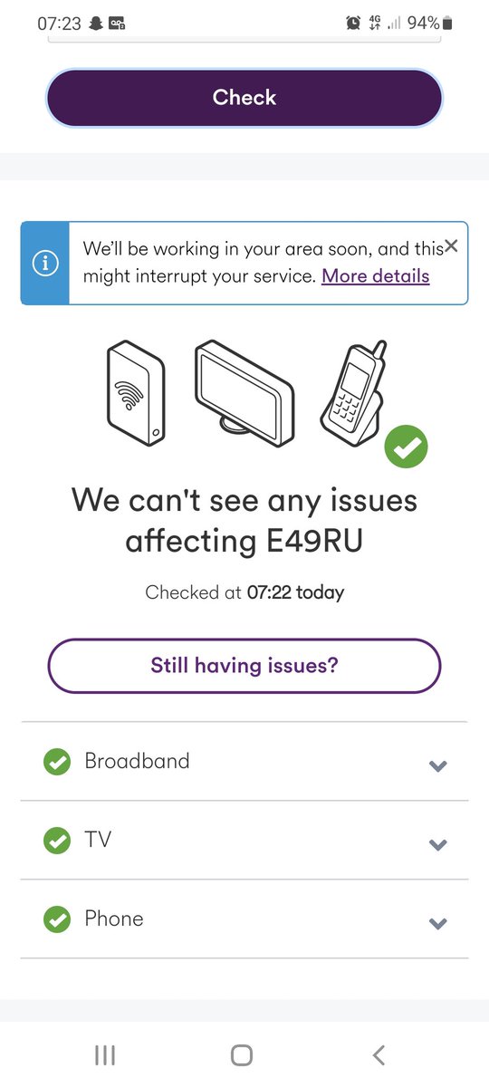 WilkinsonBeki's tweet photo. @virginmedia It says no issues but my whole street and surrounding areas are down. I have meetings online all day. This is so infuriating https://t.co/0BryKFaqrg