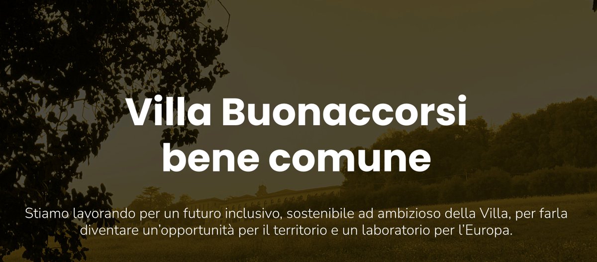 Con Villae (vill.ae) stiamo lavorando per trasformare #villabuonaccorsi in un laboratorio per il bene comune, sperimentando un nuovo modo di fare cultura, politica, società. Abbiamo bisogno di farci ascoltare da <a href="/dariofrance/">Dario Franceschini</a> e <a href="/MiC_Italia/">Ministero della Cultura</a> - chi ci aiuta? 💗#italia