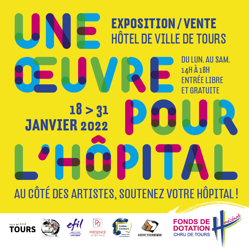 Aujourd'hui, c'est la dernière journée de l'exposition-vente caritative "Une œuvre pour l'hôpital"

Rendez-vous nombreux dès 14h00 !

#Tours