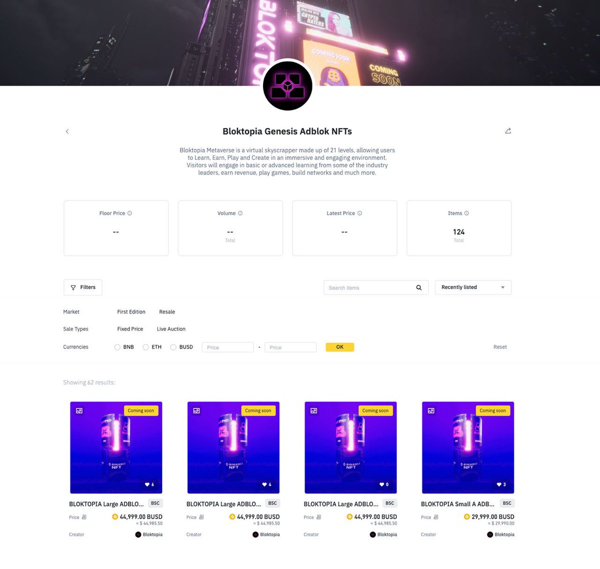 bloktopia's tweet photo. Details on the Bloktopia ADBLOK NFT sale on @TheBinanceNFT!

⏰ Starts at 14:00 UTC
🪙 Currency needed = BUSD
🖥️ Visit: https://t.co/pmMMzRWCHJ 

All BUSD raised will be used to purchase $BLOK from the circulating supply, with 50% locked for two years and 50% to be burnt 🔥🔥 https://t.co/jk2nqX0vKj