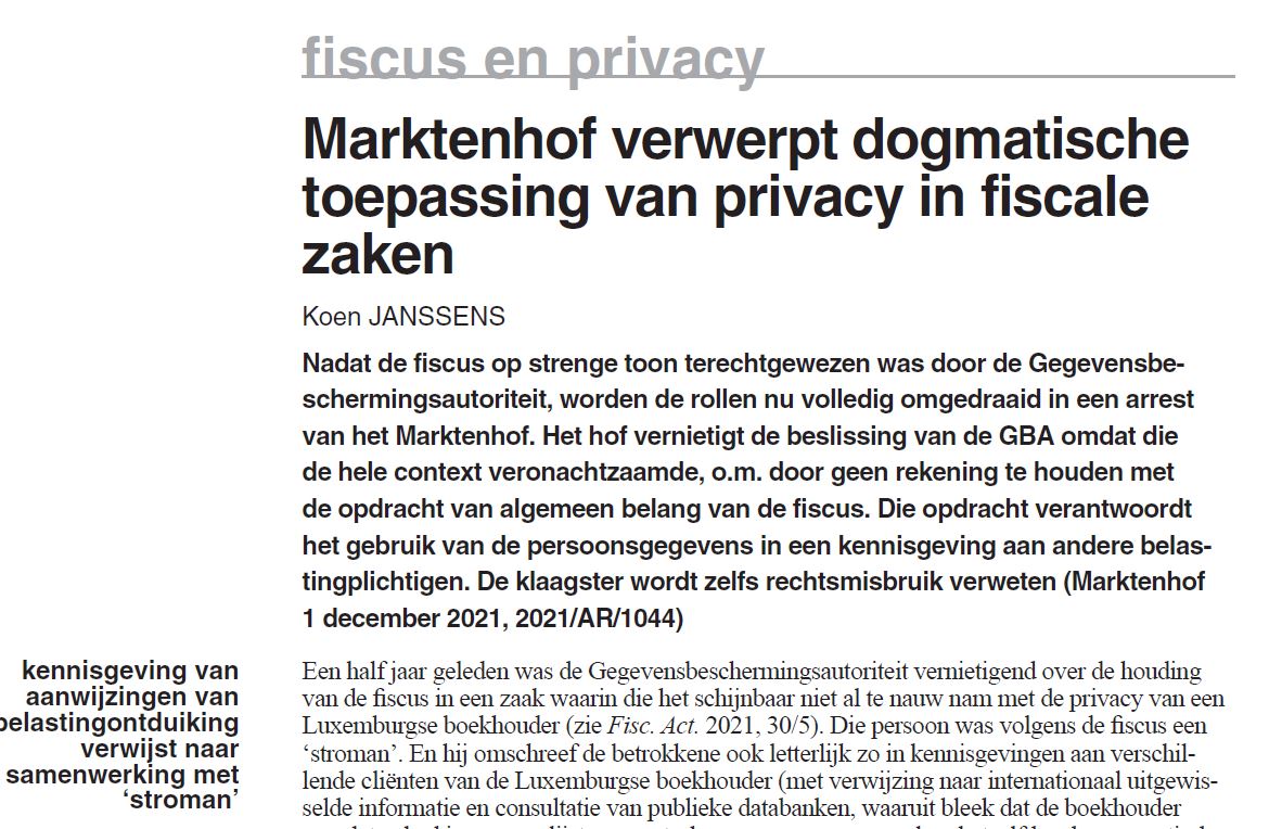 FiscAct's tweet photo. Privacy is ook op fiscaal gebied een heet hangijzer. De fiscus krijgt nu gelijk van de rechter in een opmerkelijk geval. Dit is nog maar het begin van de discussie, blijkt uit onze analyse in Fisc. Act. nr. 41. https://t.co/BTQcwE30xQ