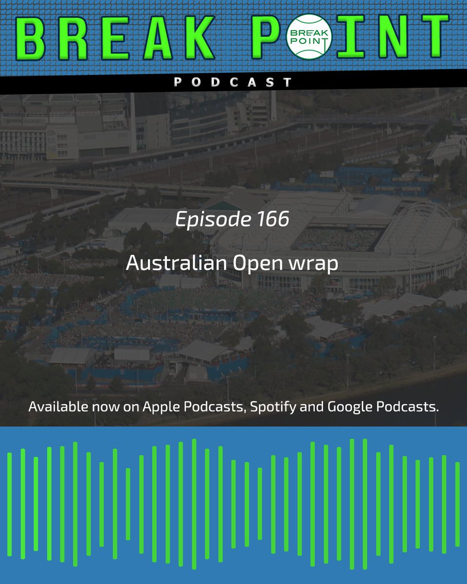 BreakPointPod's tweet photo. π PODCAST | Fresh off the men's final, we're wrapping up the #AusOpen! Plus there's Benoit & plenty more.
LISTEN / SUBSCRIBE:
Apple: https://t.co/1jQwlamoJz
Spotify: https://t.co/mzDbzWbTMz
Google: https://t.co/nNiSQk3t2y
#BreakPointPod https://t.co/KRQjxc6mQu
