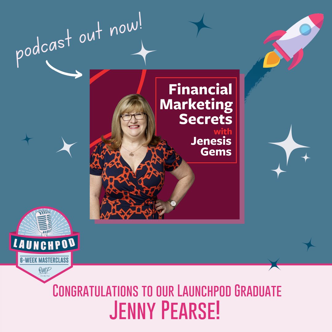 ohmypodau's tweet photo. JUST DROPPED! Congrats to @JennyPearse1, our latest #Launchpod graduate to release their very own #podcast - 𝐅𝐢𝐧𝐚𝐧𝐜𝐢𝐚𝐥 𝐌𝐚𝐫𝐤𝐞𝐭𝐢𝐧𝐠 𝐒𝐞𝐜𝐫𝐞𝐭𝐬 𝐰𝐢𝐭𝐡 𝐉𝐞𝐧𝐞𝐬𝐢𝐬 𝐆𝐞𝐦𝐬:

🎧 https://t.co/D1FLmaXnVx
🍏 https://t.co/ZoJaS0e5my

#OhMyPod #LaunchYourPodcast https://t.co/FF2p8yrq6A