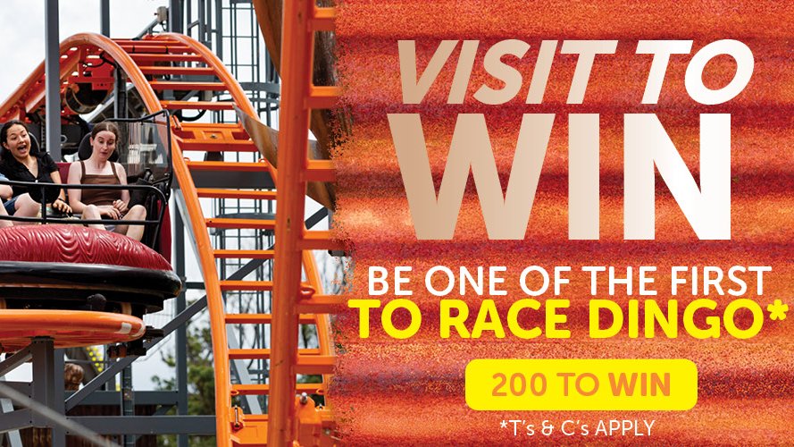 AussieWorld's tweet image. VISIT Aussie World for your chance to WIN! We have 200 FREE PASSES up for grabs to ride the Dingo Racer! Visit between February 2, 2022 to March 6, 2022, and you'll go automatically into the draw! T&amp;amp;C's bit.ly/3H5Dorn

#sunshinecoast #themepark