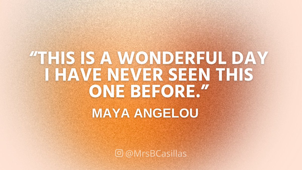 Buenos Dias, Education World💫

This is a reminder that today is a new day full of wonderful possibilities. #PracticeGratitude