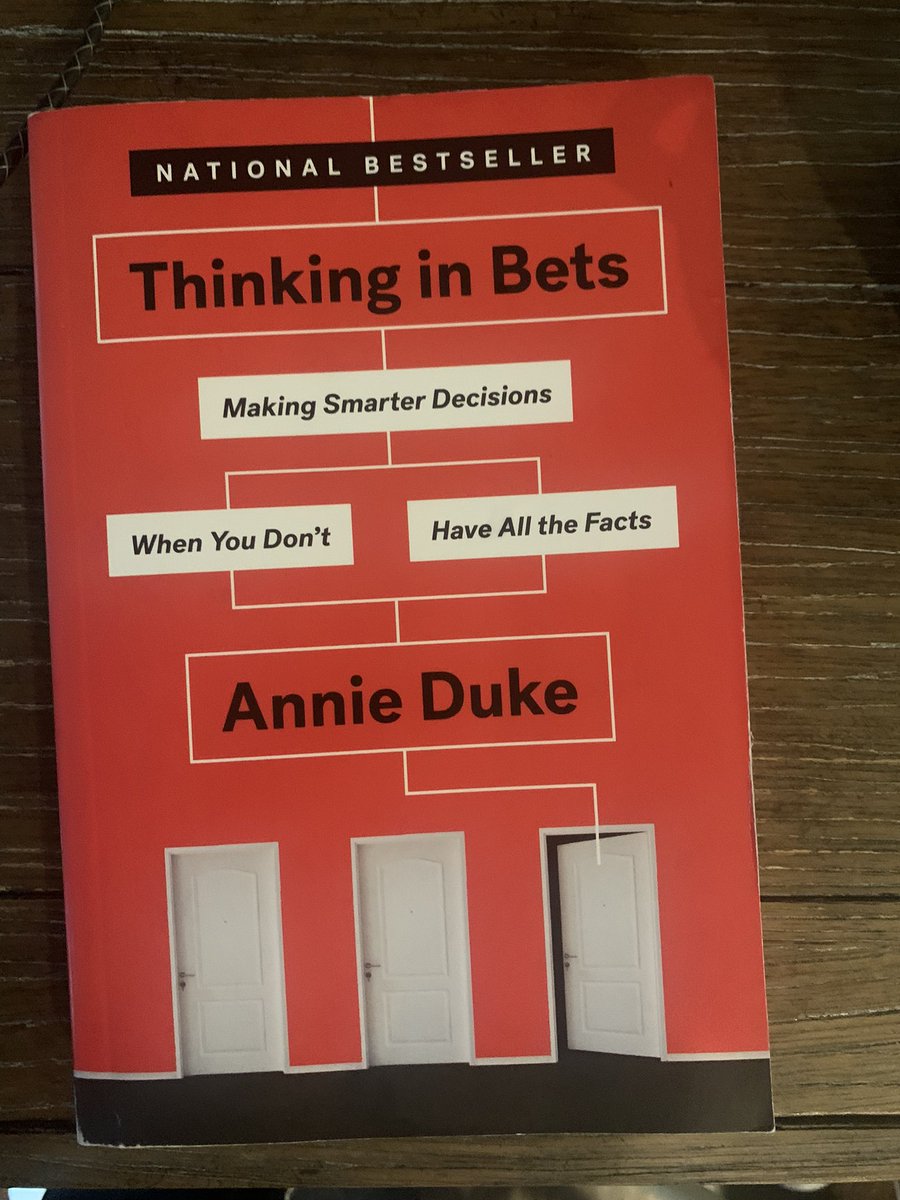 whobutaaron's tweet photo. Finished this one by @AnnieDuke today. Great concept that shifted my POV on decision making (and made me want to play poker…I’ve only ever played once). 2nd book down in 2022. #btb #bits #uits #phgr #ftf #ctl #sat #Reading #Goodreads https://t.co/VO5y7jvec7