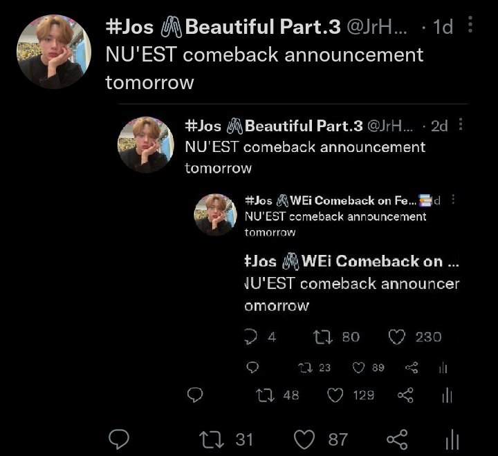 JrHyun_soft's tweet photo. NU'EST comeback announcement tomorrow https://t.co/JEQkqA7ALM