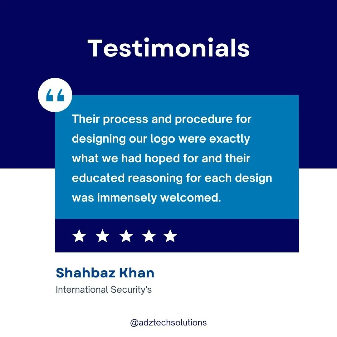 adztechsolution's tweet photo. Feedback from Shahbaz Khan for International Security's Logo
•
•
Contact us: +91 77559 50285
Follow us on our social media for future updates.
•
•
#feedback #review #reviews #customerfeedback #testimonial #happycustomer #testimoni #customer #follow #customerservice #instagram https://t.co/VtoYcZz9tE