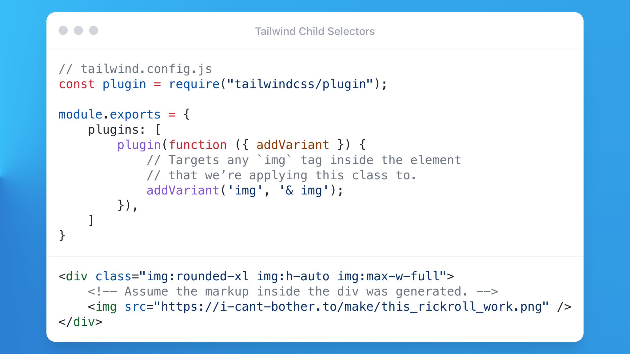 You can add this Tailwind plugin to generate child-selector variants