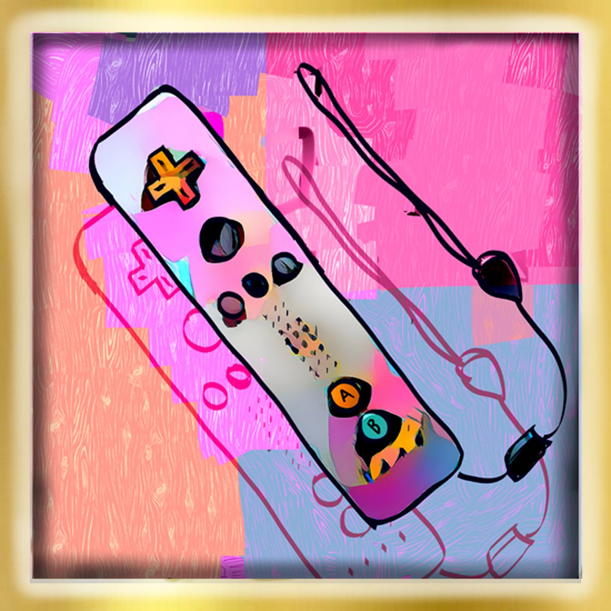 ChrisHansonNFT's tweet photo. #NewNFT #NFTDrop #NFTart #NFTartist #GalleryGehenna #cleannft #tezos #tezosart #tezoscommunity 

The Zii Gold Frame
4 editions
0.2 $xtz

https://t.co/TRJ26Xns9u

Another instance of combining popart with AI this time with the focus of modern-day tech. https://t.co/YqwTep332h