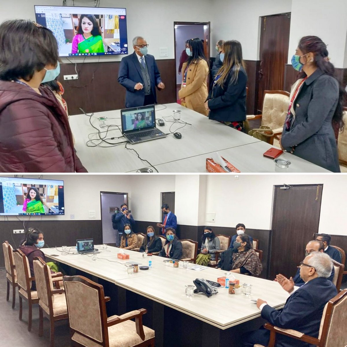 IndiaPostOffice's tweet photo. डाक विभाग द्वारा आयोजित बैठक में गणतंत्र दिवस की झांकी टीम को श्री विनीत पांडे, सचिव, डाक और श्री आलोक शर्मा, महानिदेशक, डाक सेवा द्वारा उनकी कड़ी मेहनत और प्रयासों के लिए सराहा गया। https://t.co/Qtp2I2AR3d