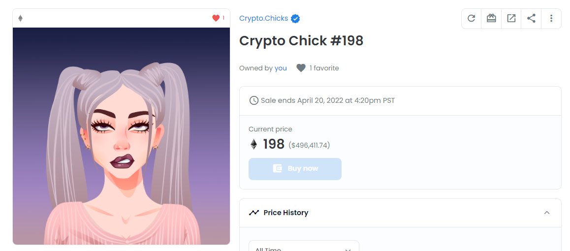 198 Eth for Crypto Chick #198, feels appropriate. <a href="/Crypto__Chicks/">Crypto Chicks NFTs has a new username!</a>
