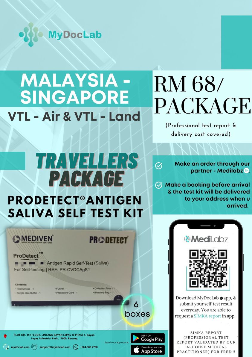 OmestiGroup's tweet photo. Good news for anyone using VTL or non-VTL to travel in and out of Malaysia this festive season!!! Free professional SIMKA report with your test kit for your travel and home quarantine. Simply download the MyDocLab app then order your ProDetect test kits! 
#SelfTest #SIMKA #VTL https://t.co/xLpam80hyj