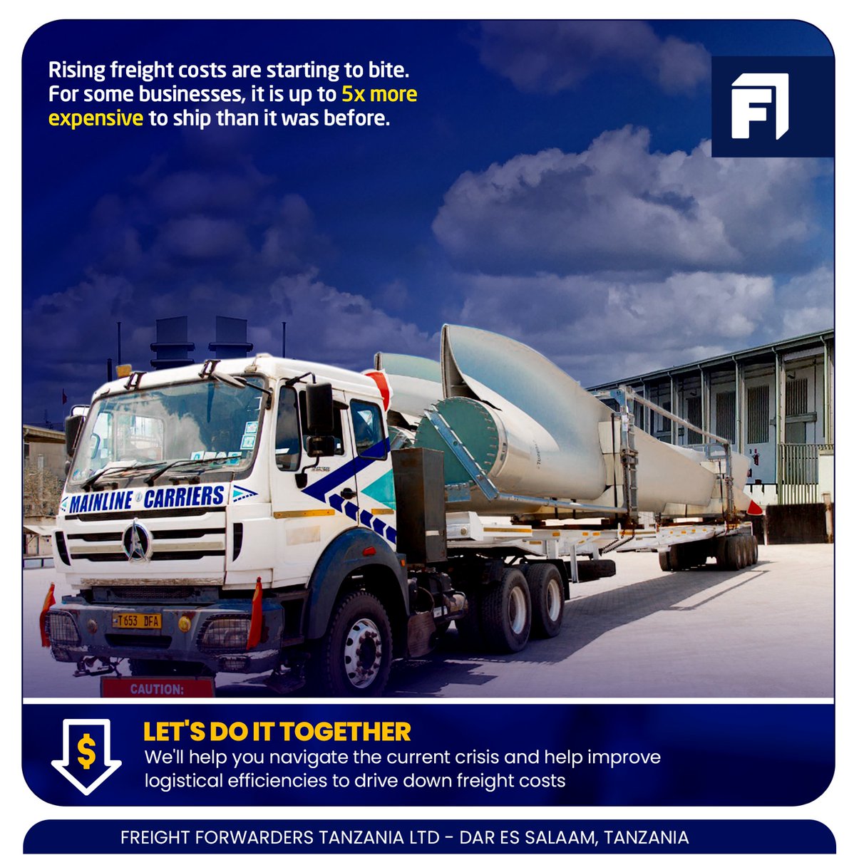 FFTanzania's tweet photo. We can help you improve logistical efficiencies to drive down your freight costs.

Let’s work together to protect your business from expensive freight rates https://t.co/vO9RzlQGpA