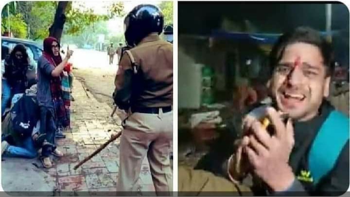 इलाहाबाद में छात्रों पर पुलिसिया दबंगई को दो तस्वीर, एक में सावरकर की तरह माफ़ी मांगता हुआ दूसरे में नेताजी की तरह संघर्ष करता हुआ। आज भी दो मानसिकता मौजूद है।