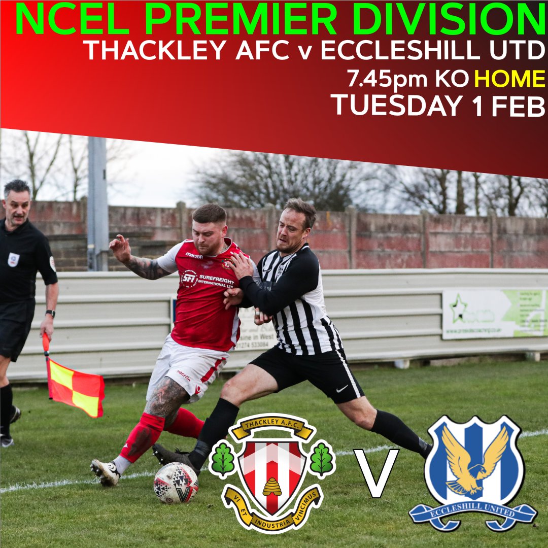 ThackleyAFC's tweet photo. TOMORROW | A quick turnaround as we welcome @EccleshillUtdFC to the #ThankYouKeyWorkers Stadium, Dennyfield, tomorrow for the re-arranged Derby Day! All support welcome! (⏰ - 7.45pm KO)
#ThackleyAFC https://t.co/t4XYml4sHL