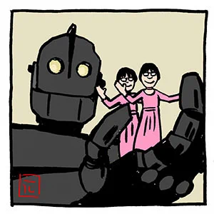 #有名タイトルを2つ合体させて下さい 

アイアンジャイアントロボ

#いつもどこかに阿佐ヶ谷姉妹
#アイアンジャイアント #ジャイアントロボ 