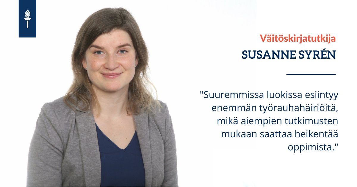 jyu_jsbe's tweet image. Luokkakoolla on merkitystä opettajien ja oppilaiden kokemaan työrauhaan. Susanne Syrénin taloustieteen #väitöskirja ”Education, Labor Market Outcomes, and Mental Well-Being” tarkastetaan 4.2.2022 @uniofjyvaskyla. Lue lisää ➡️ r.jyu.fi/Ekg
#JSBE #taloustiede #JYUnique