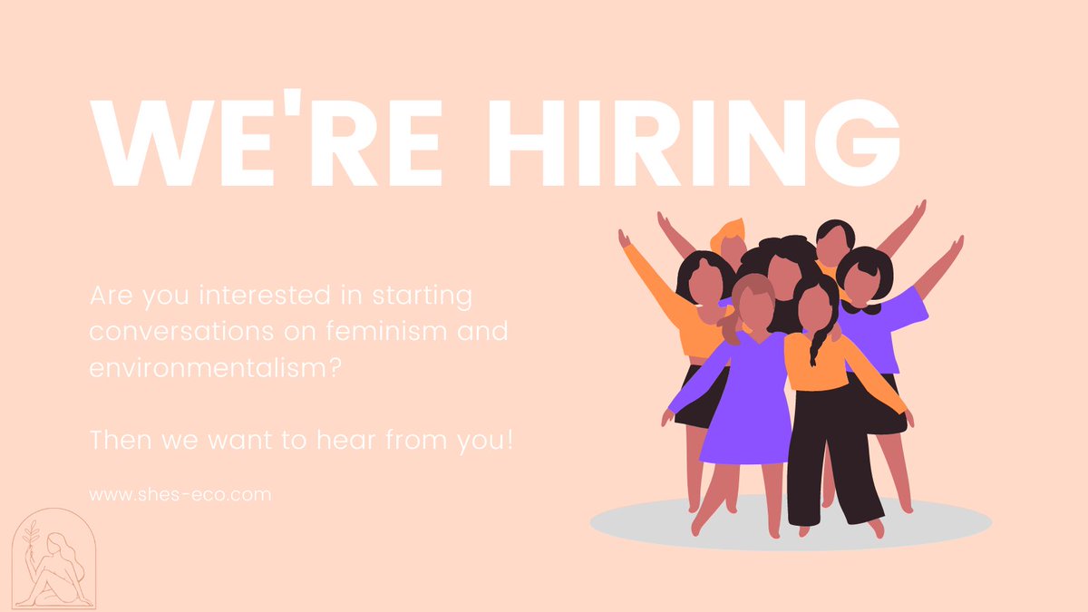 ShesEcoTweets's tweet photo. She's Eco is #HiringNow  

Are you interested in researching topics relating to #feminism and #environmentalism and gaining experience in publishing digital media? 

We would love to hear from you!

Find out more https://t.co/Wj4udhNzbi

#diversity #WorkFromHome #volunteers https://t.co/J7OJgaBBfv