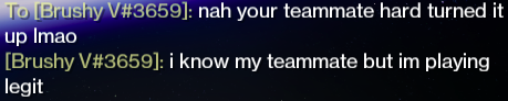Akkeon's tweet photo. @BigBotMad @Bungie @A_dmg04 I verse this guy in comp too much, usually he toggles as soon as he starts losing. His teammates seem to know as well, at least the guy he's played with all the times I've versed him. Here's that teammate implying that he does in fact know. https://t.co/mAZ0OI5sU1
