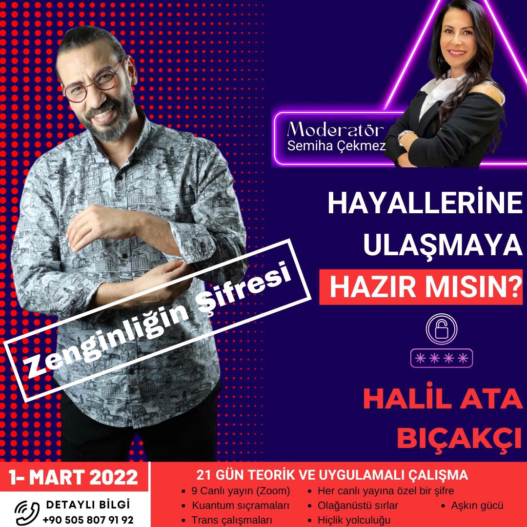 halilatabicakci's tweet photo. ZENGİNLİĞİN ŞİFRESİ

Hayallerine ulaşman için, harika bir program hazırladık…
Yüreğinde ne varsa bu çalışmayla ulaşabilirsin!

Birlikte yapacağımız bu harika çalışma ile bilinçaltının ve bilincinin ayarlarını
#kuantum #halilatabıçakçı #zihin #kariyer #sağlık #huzur #zenginlik https://t.co/AhdUulokK8