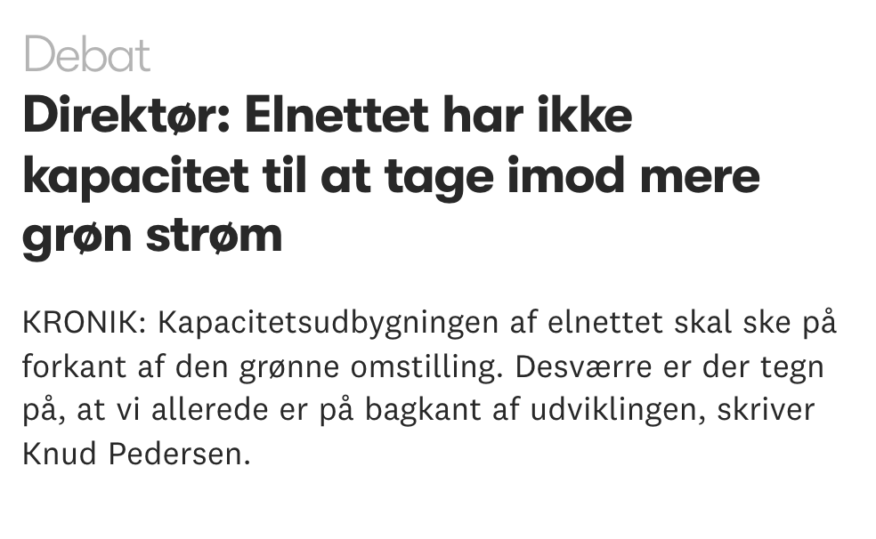 PPBjerregaard's tweet image. Når direktøren for to af de største netselskaber advarer om, at elnettet kan blive det svageste led i den grønne omstilling, så er der rigtig god grund til at høre efter #dkpol #dklima #dkgreen #dkenergi
altinget.dk/forsyning/arti…