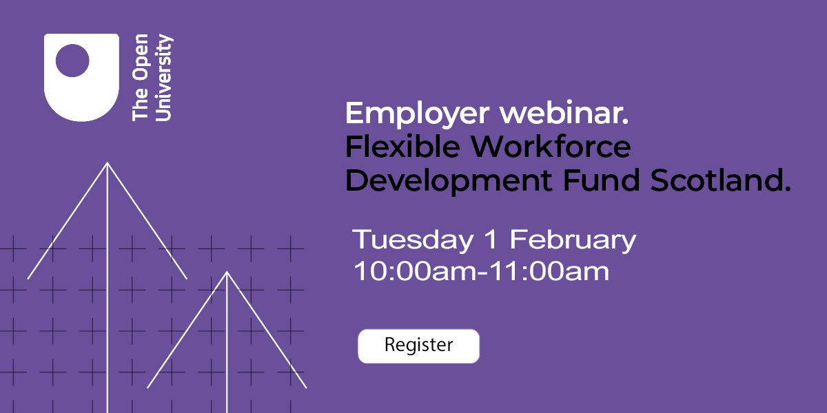 OUScotland's tweet photo. Businesses in Scotland with fewer than 250 employees can access OU training up to the value of £5k each, through the Flexible Workforce Development Fund. 

Register for tomorrow's free webinar to find out more:  https://t.co/aYQVwdny9c

#SmallBusiness #SME #Skills #FWDF https://t.co/lTVUucifd8
