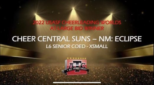 ca_denverco's tweet photo. WORLDS BOUND! 

After an incredible weekend at All Things Cheer in Bellevue, WA, @ccseclipse is proudly returning home as NATIONAL CHAMPIONS and with an AT-LARGE BID to #CheerleadingWorlds! We are beaming with pride for this team and for @ccs_nm! ☀️

CONGRATULATIONS! https://t.co/2gTsyhZ3dg