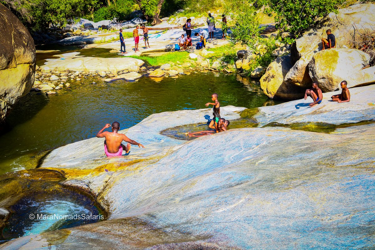8️⃣At the slides, you just embrace your inner child and slide on your butt on the very smooth rocks over which water flows &amp; plunge into any 1 of the several pools on the springs.. it gives such a heady feeling..
There are also small natural pools for kids..