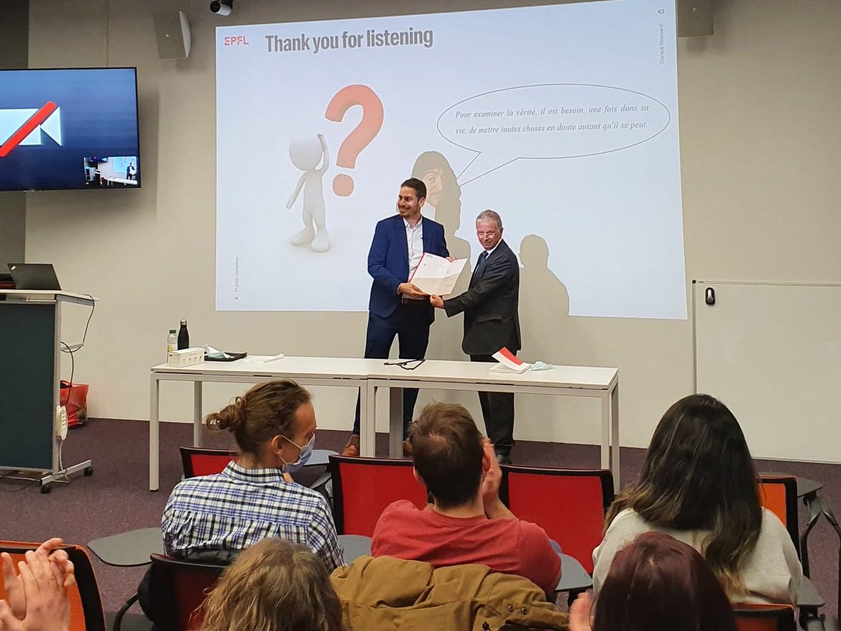 DanickReynard's tweet photo. The end of a long journey... Thank you again to @GiraultHubert for his continuous support and the opportunity offered in @LEPA_EPFL. #publicdefense #PhD #academic #epfl https://t.co/aLSXTbdB6n