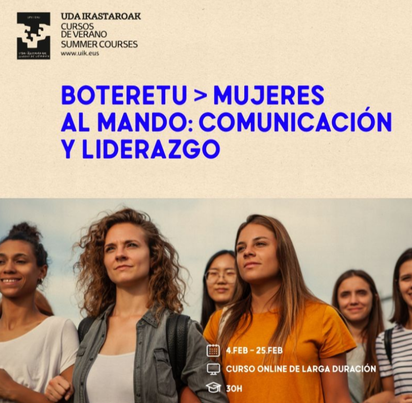 basqueskola's tweet photo. 👩🏽💻La UPV lanza un curso online sobre liderazgo femenino y comunicación.
Se hablará de techo de cristal y liderazgos inclusivos, de comunicación estratégica, de comunicación verbal y no verbal... y mucho más.
Echa un vistazo al curso ➡️https://t.co/1nW4z82pqN
📆 4-25 de febrero https://t.co/OlVfIjET1U