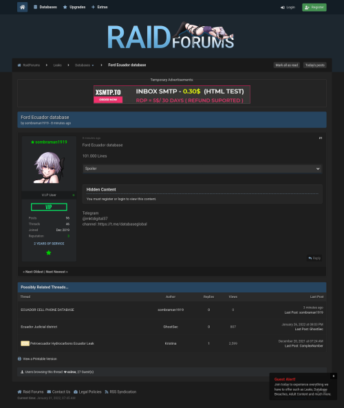 cyber_feeds's tweet photo. #marketforums #RaidForums - Ford Ecuador database - https://t.co/qJLh0qNe7I https://t.co/Ajsx0qAfOL