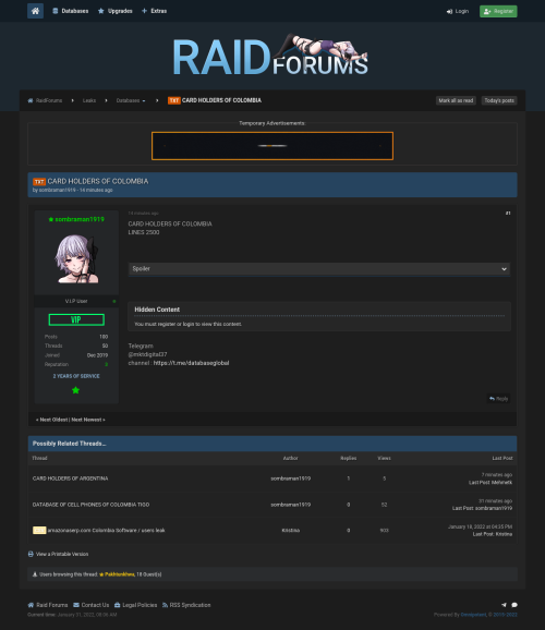cyber_feeds's tweet photo. #marketforums #RaidForums - CARD HOLDERS OF COLOMBIA - https://t.co/Ph90Fk4J3E https://t.co/ZUXDRofewE