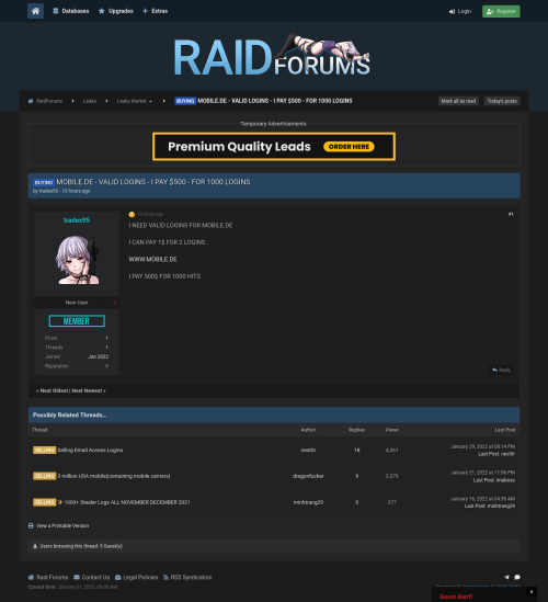 cyber_feeds's tweet photo. #marketforums #RaidForums - https://t.co/pm41pOjIH2   - VALID LOGINS  - I PAY... - https://t.co/htpAgVPHXn https://t.co/irMwxXJb0a