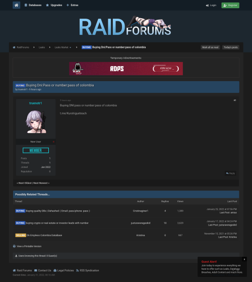 cyber_feeds's tweet photo. #marketforums #RaidForums - Buying Dni:Pass or number:pass of... - https://t.co/2WhDLg1Tab https://t.co/hgxSe60Gu7