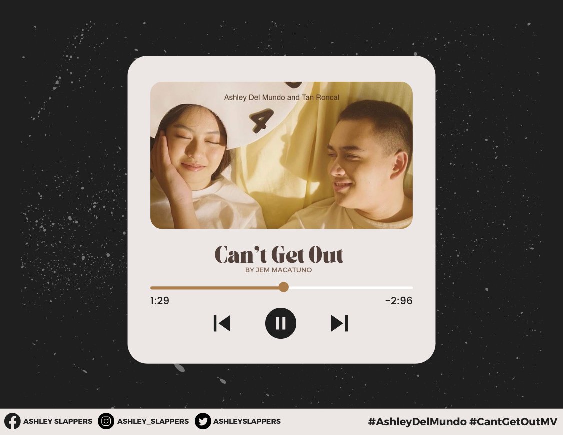 "Can't Get Out" by Jem Macatuno Feauturing The Promising Loveteam Ashley Del Mundo and Tan Roncal! 

LINK: youtu.be/Nb7fQW7dxhg

CGOMV YT RELEASE
#AshleyDelMundo | <a href="/lallainashley/">ash</a> <a href="/StarMusicPH/">Star Music PH</a> <a href="/starhuntabscbn/">Star Hunt</a>