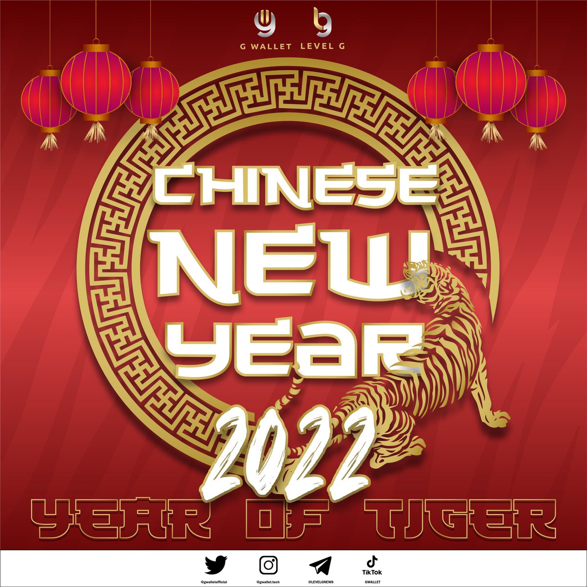 Wish You a Happy New Year and Good Health.
#CNY2022 #ChineseNewYear #tigeryear #levelg #gwallet